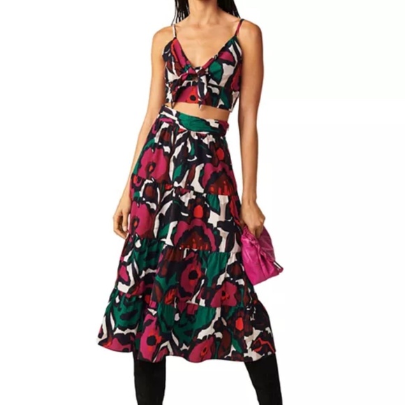 Ba&sh Paris Pila printed tie front crop top xs/0 - Picture 4 of 4